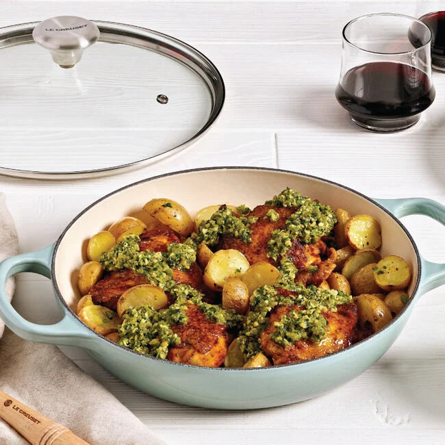 Enameled Cast Iron Signature Round Braiser with Glass Lid